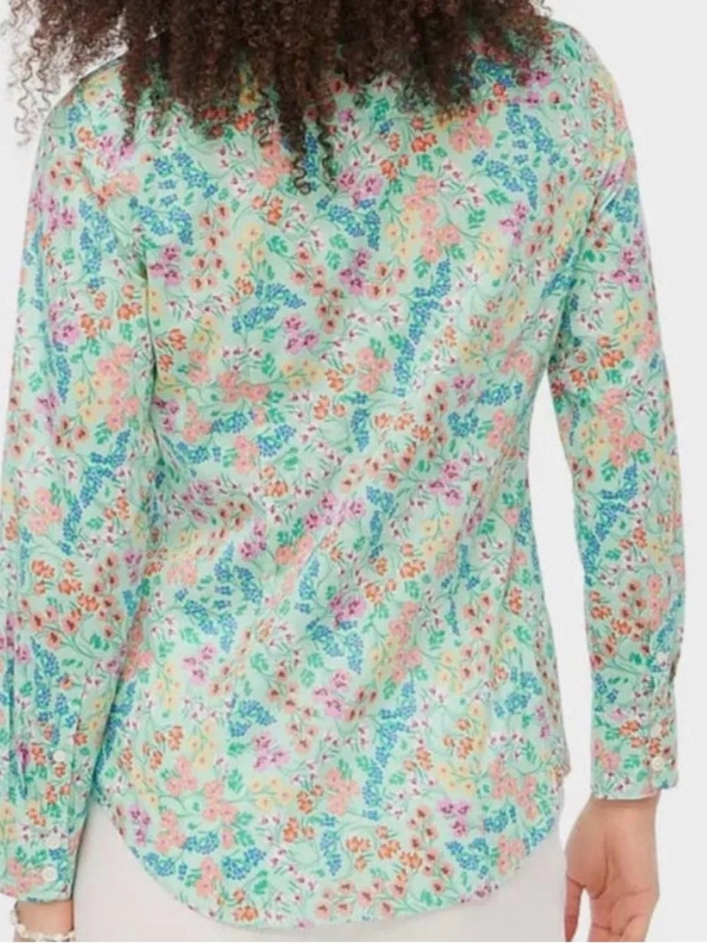 J.Crew Mint Floral Button-Front Blouse